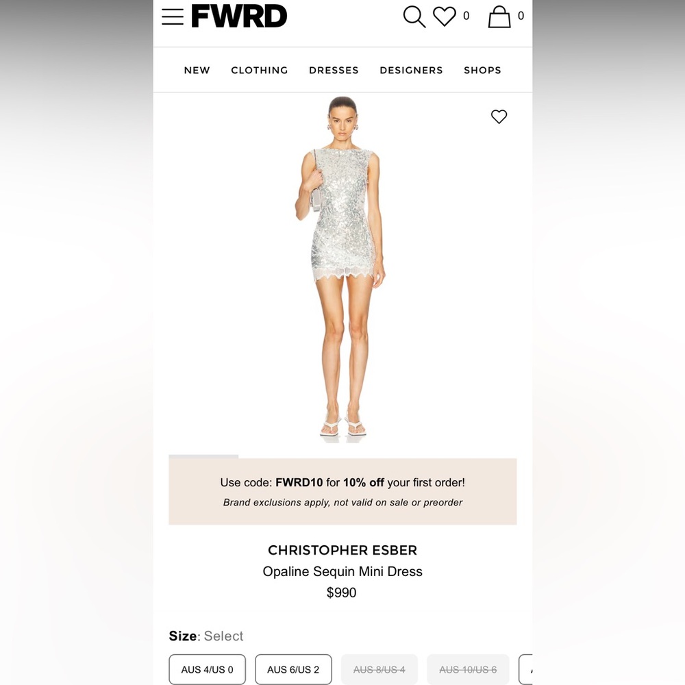 Christopher Esber Opaline Sequin Mini Dress - Silver